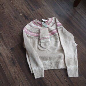 New Cute Sweater & Mitt Set By Aspen